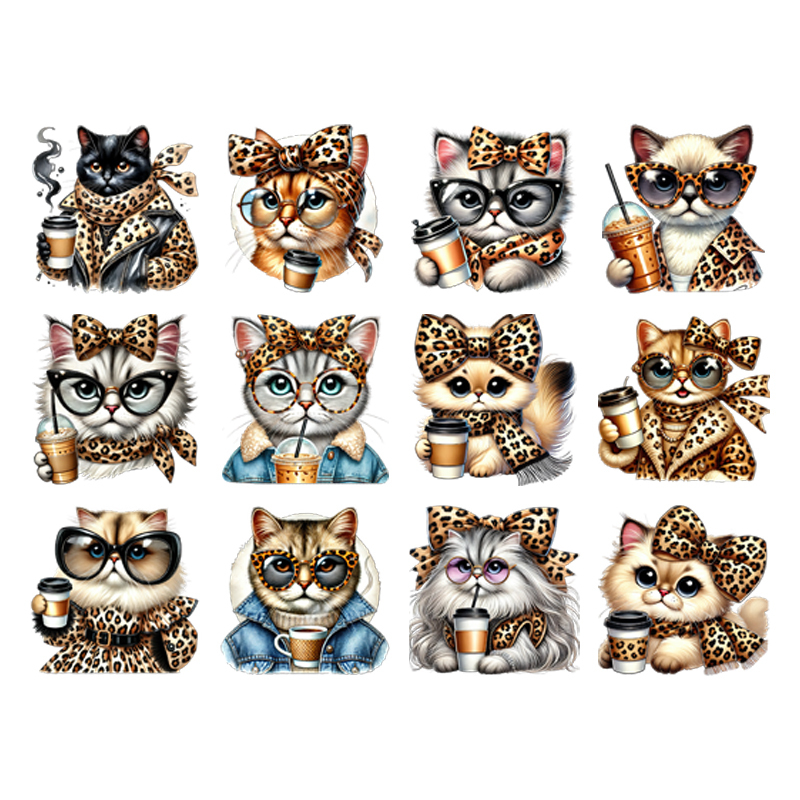Worbla Thermoplastic - 15types cartoon animal coffee cats Leopard