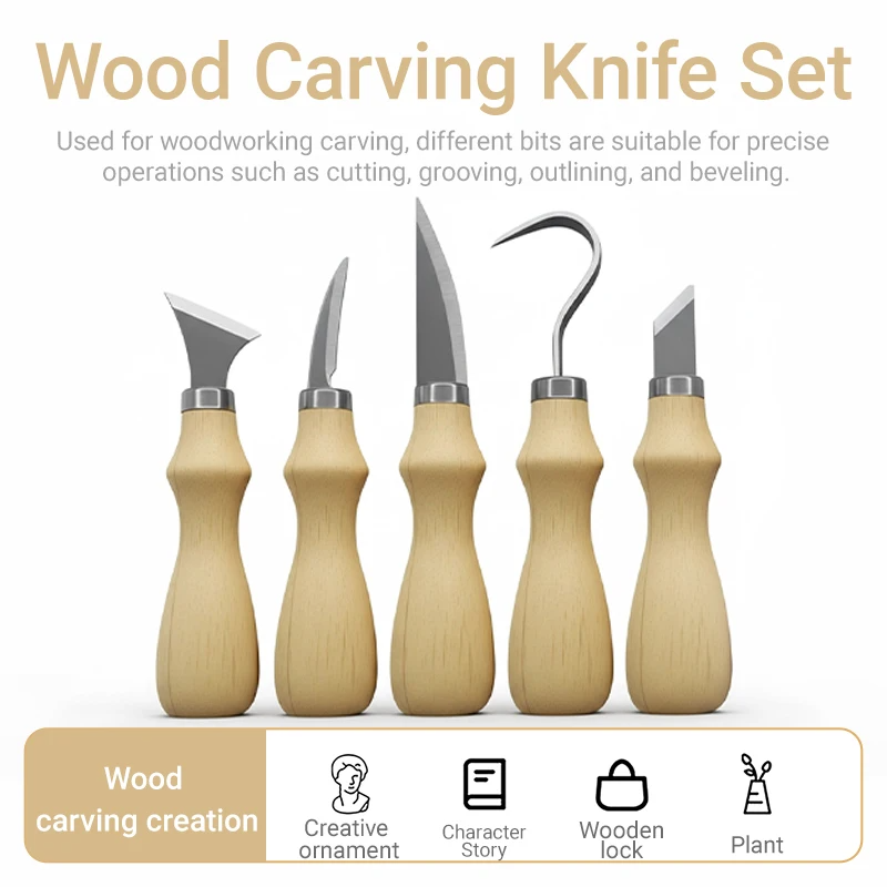 5Pcs Wood Carving Tools Set,Cu - Craft Knife Set recension och pris