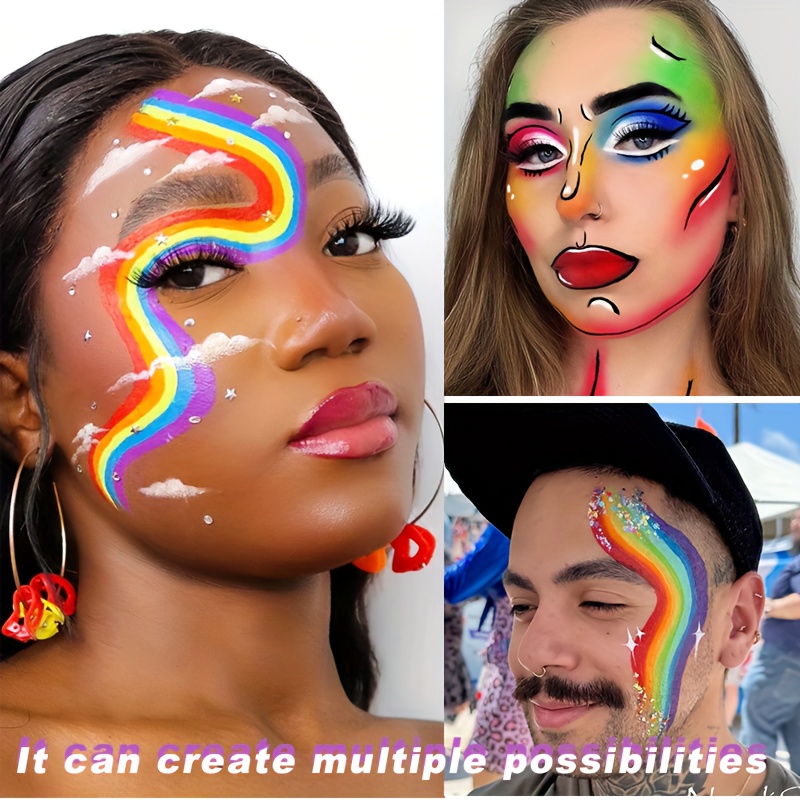 Rainbow Face and Body Paint Se - Cosplay Prop Paint recension och pris