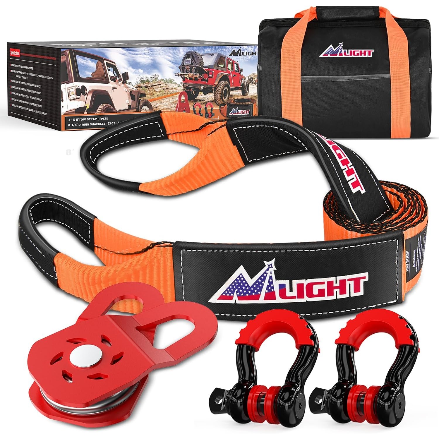 Nilight Offroad Recovery Kit 3 - D Ring Strap recension och pris
