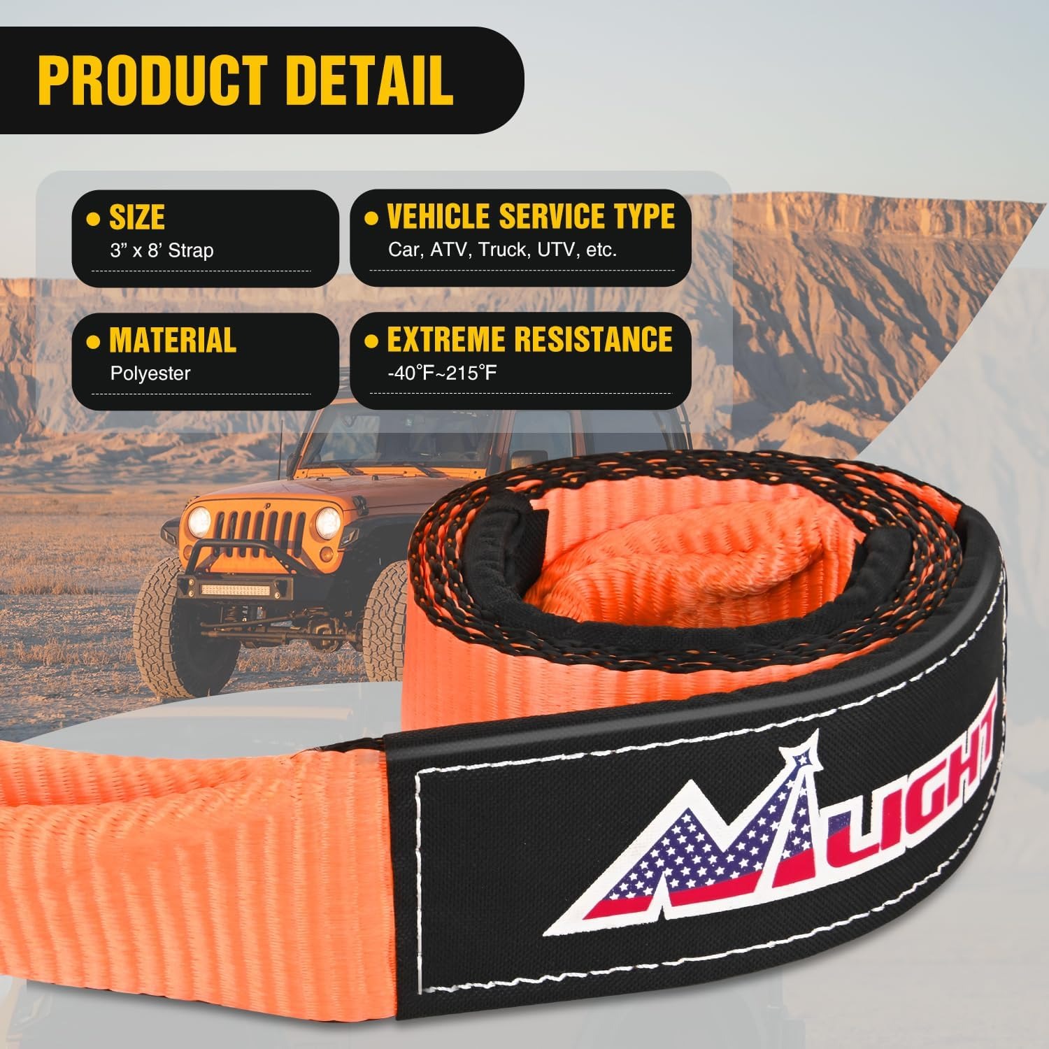 Nilight Offroad Recovery Kit 3 - D Ring Strap recension och pris