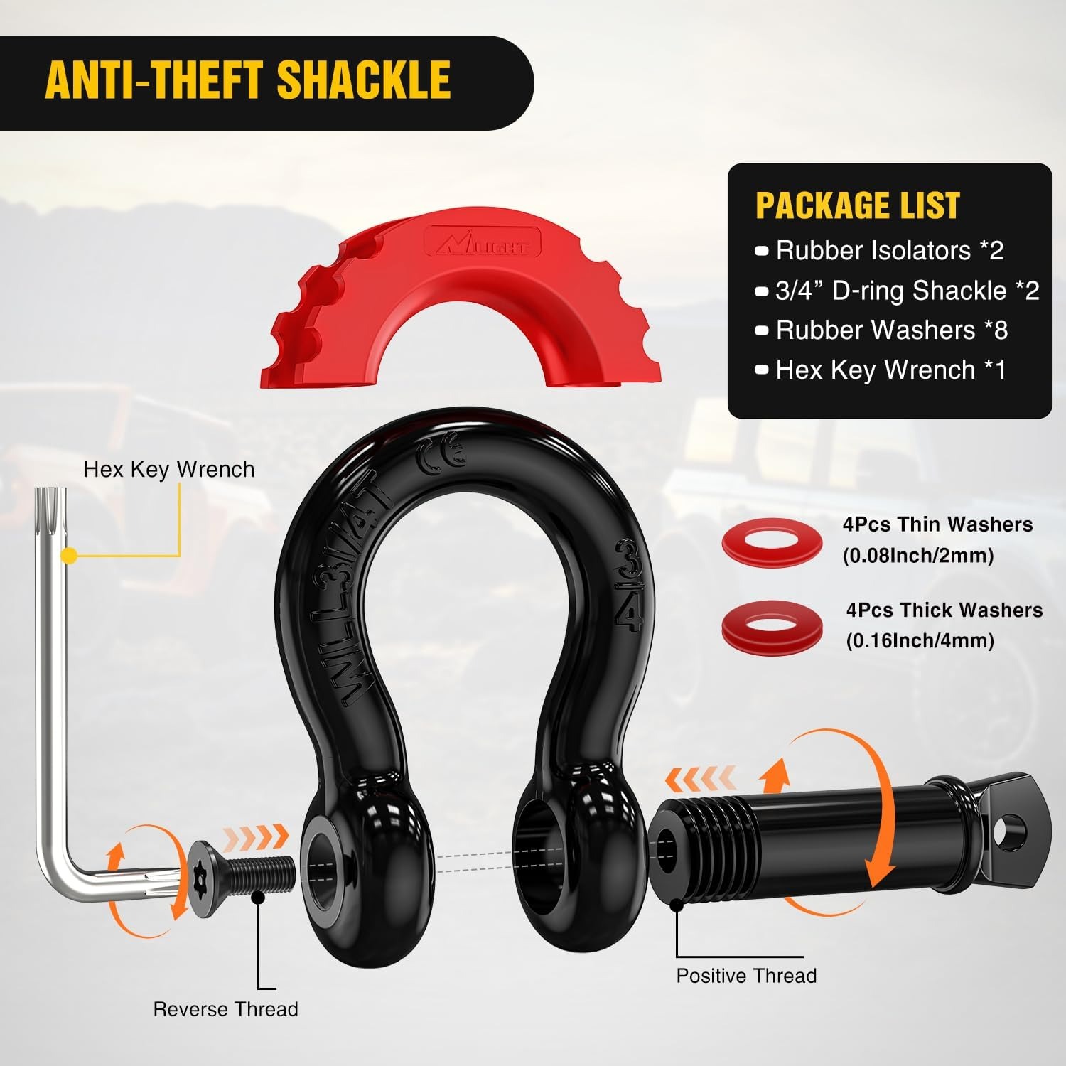 Nilight Offroad Recovery Kit 3 - D Ring Strap recension och pris